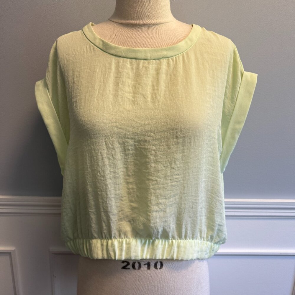 DKNY Women's Top | Light Lime Green | Baggy Style | Medium | Elastic Waist